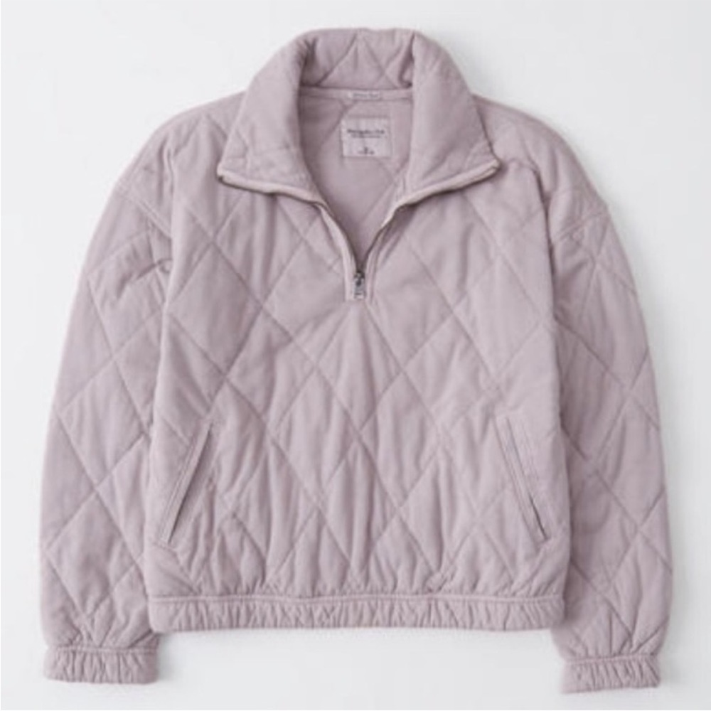 Abercrombie & Fitch Purple Lavender Quilter Pullover Quarter Zip Sweater